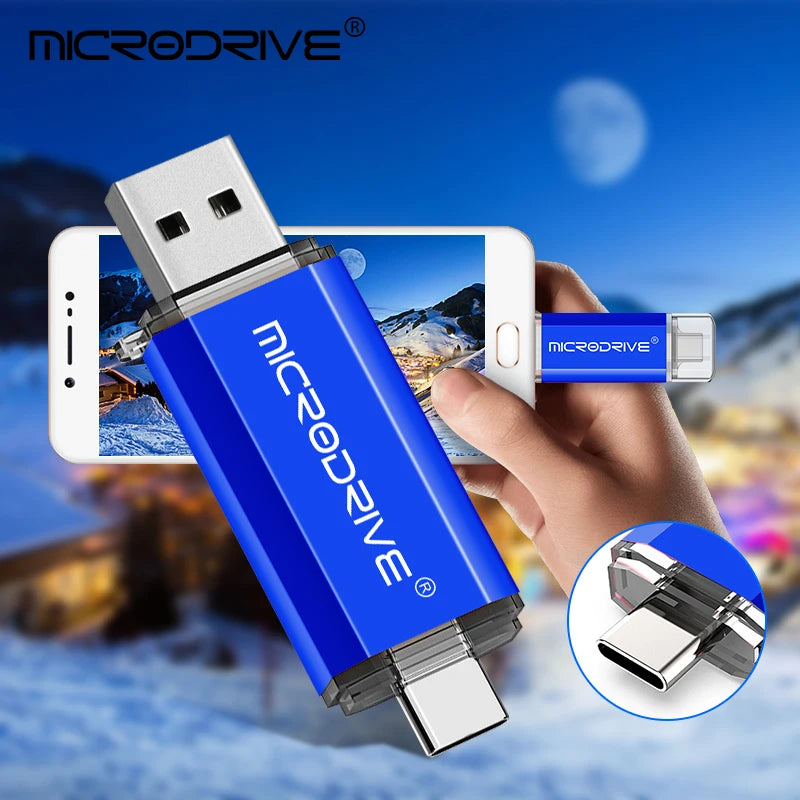 TYPE C USB 2.0 Flash Drive OTG Pen Drive 128GB 64GB 32G 16 8 4GB Memory Disk U Stick External Storage Pendrive for SmartPhone/PC