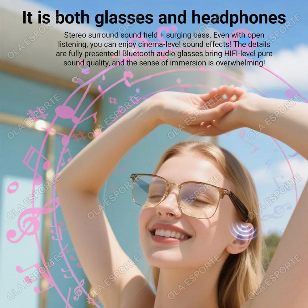 Smart Glasses AI Intelligent Translation Bluetooth Glasses Real-time Simultaneous Interpretation Headset Anti Blue Light 2025