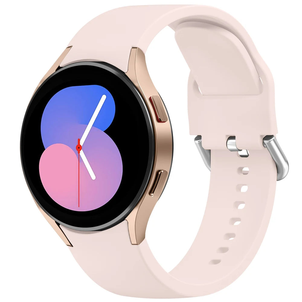 20mm Silicone Strap For Samsung Galaxy Watch 6/5/4 44mm 40mm pro Watchband For Galaxy Watch 6 4 Classic 43mm/47mm 42mm/46mm Band