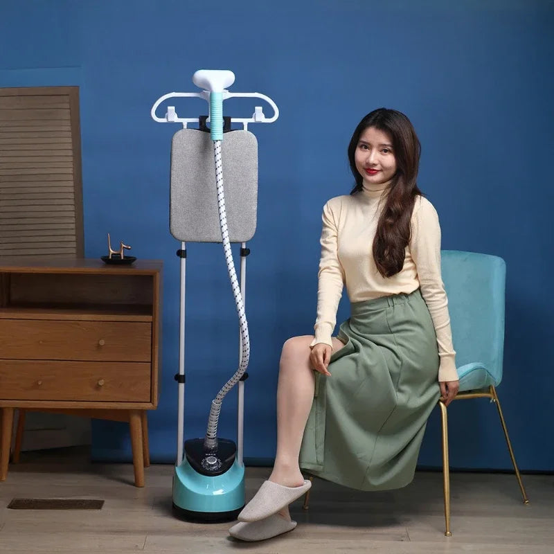 EU/UK Smart Household Appliance Double Rod Vertical Hanging Steam Portable Fast-heat Steam Ironing With Band Plate For Clothes