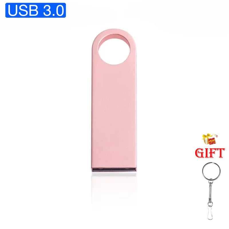 Metal Free Key Chain USB3.0 Flash Drive Metal Pen Drive 128GB 64GB 32GB 16GB 8GB Pendrive Waterproof Memory Usb Stick High Speed