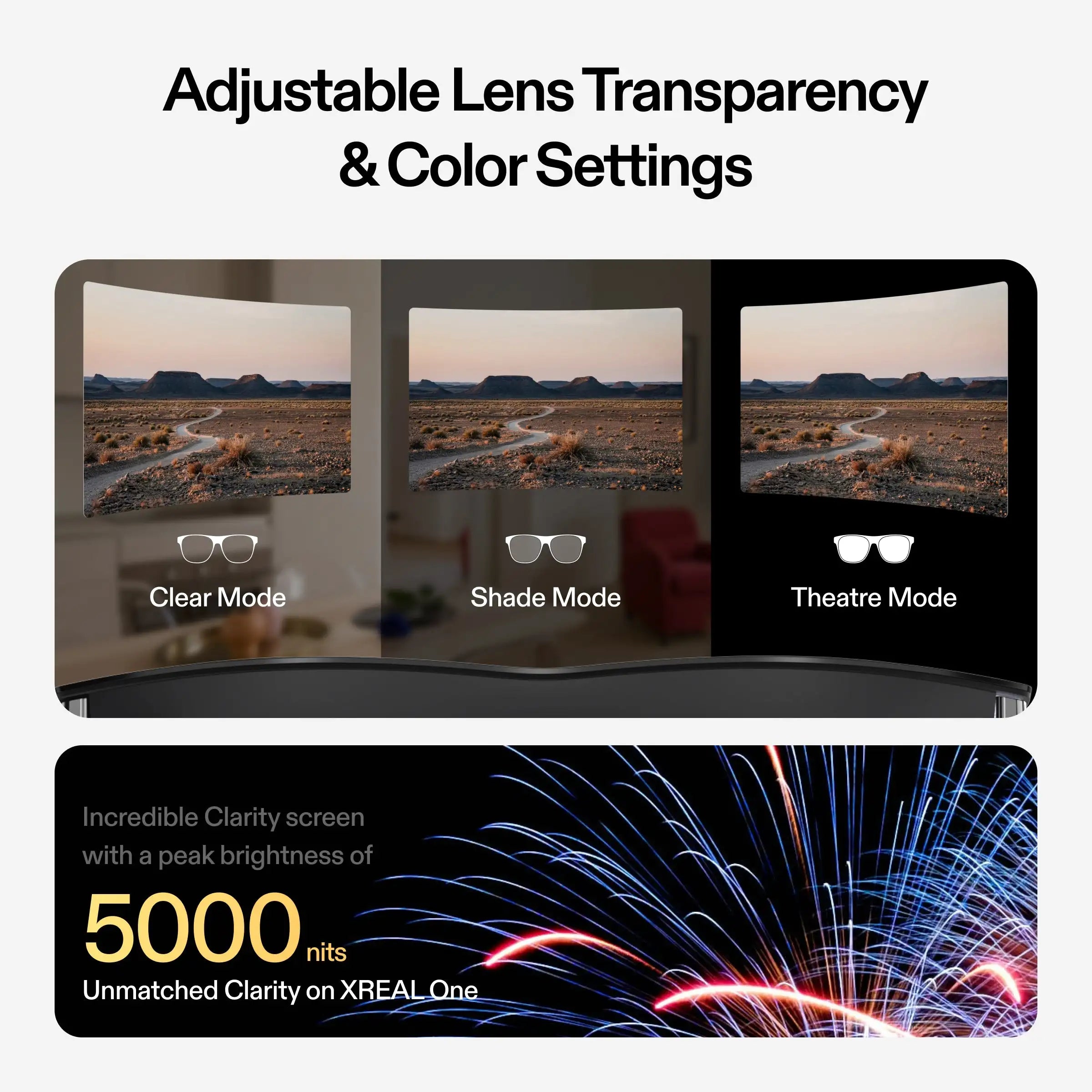 Xreal One AR Smart Glasses 3840X1080 Native 3DoF X1 Chip 50 FOV Ultra Large Viewing Angle Non Translation VR Glasses