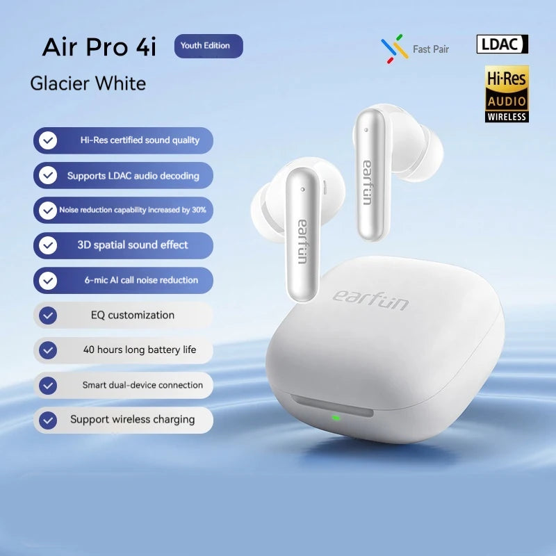 EarFun Air Pro 4i Wireless Earbuds Active Reduction HI-FI Bluetooth 5.4 TWS Headsets in Ear Earphones E-sports Gamer Accessories
