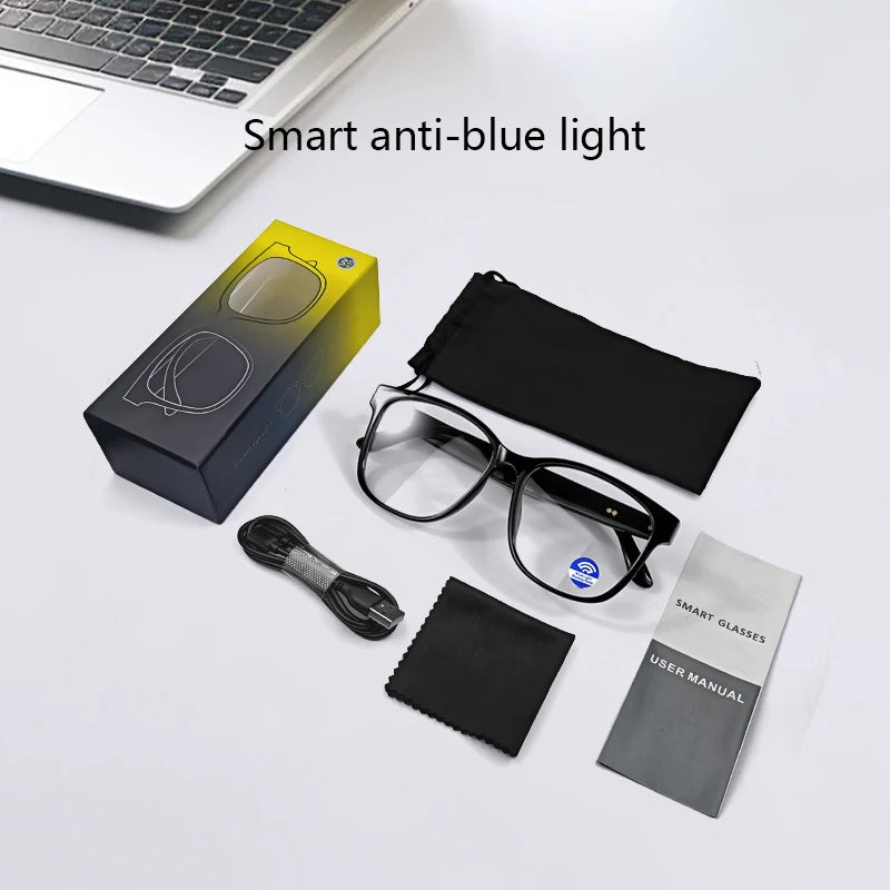 Smart Glasses Anti-blue Light Make Receive Calls Music Calling Noise Reduction UV400 Protection BT TWS Glasses Men Women Gift