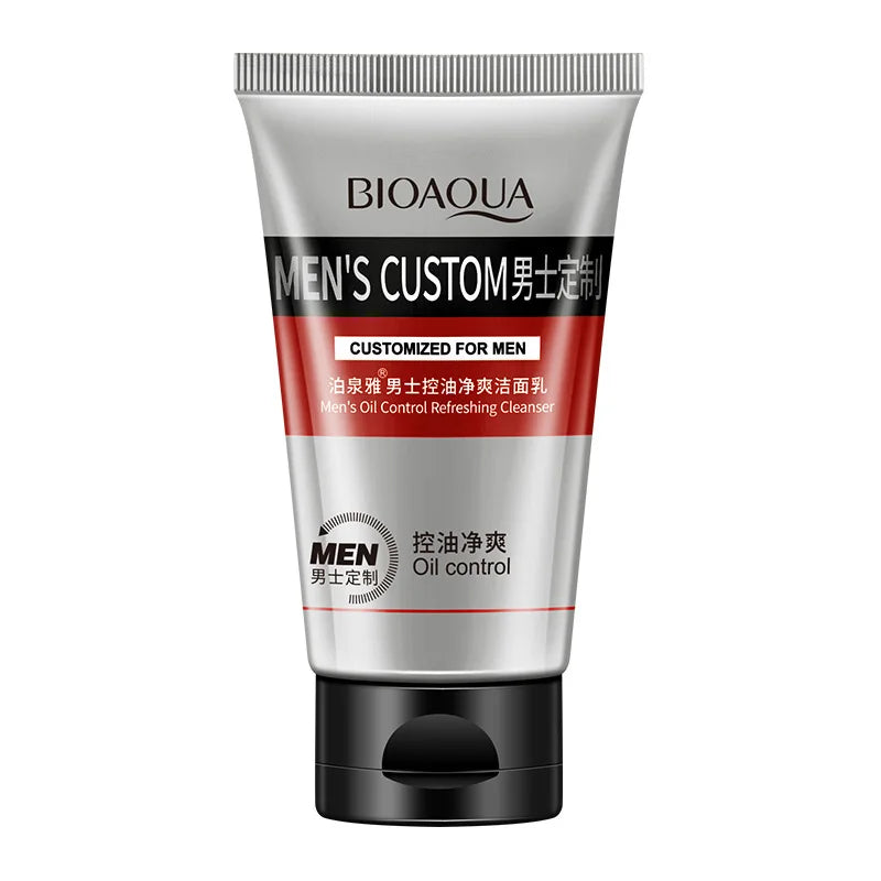 BIOAQUA Face Care Men Deep Cleansing Skin Care Facial Cleanser Moisturizing Whitening Acne Blackhead Exfoliating Cleanser
