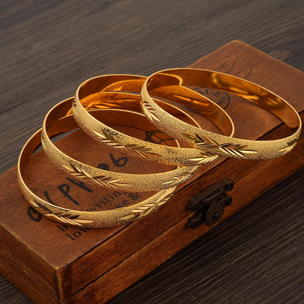 Fashion Exquisite 24K Gold Plated Bracelets Jewelry set Eritrea Ethiopian for Women Bangles Arab Bridal Wedding Party Gift