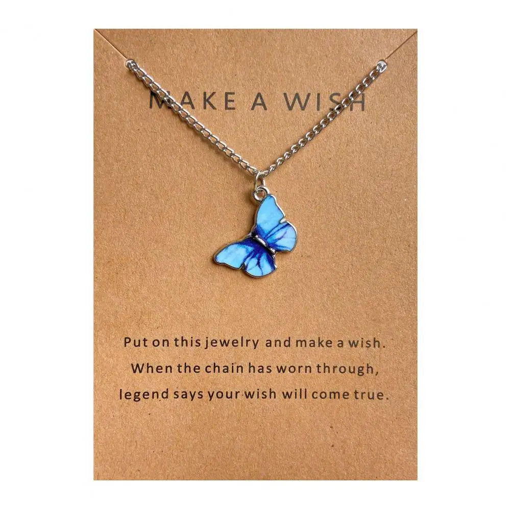 Fashion Vintage Women Necklace 2024 New Butterfly Pendant Necklace Set Romantic Dating Neck Chain For Women Lovely Neck Jewelry