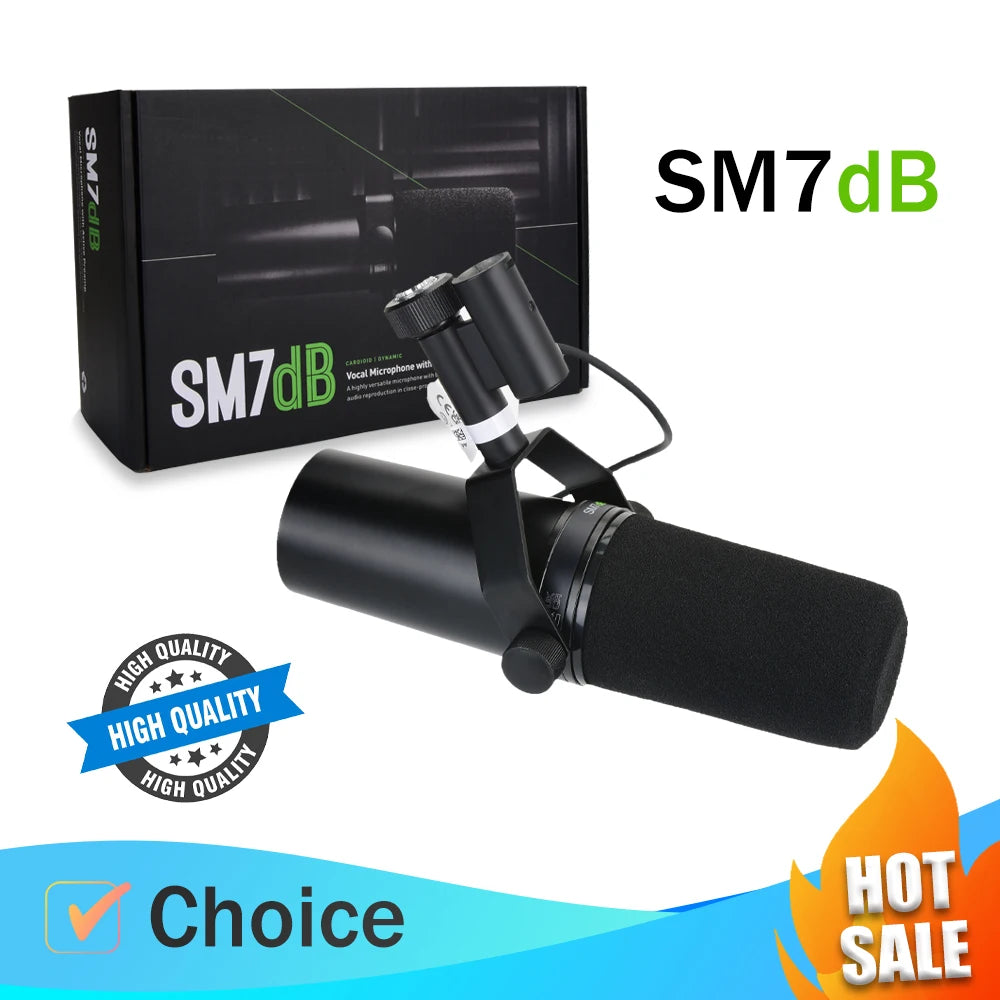 TOP Quality SM7dB Dynamic Vocal Microphone with optional frequency response and built-in preamplifier SM7B for podcast recording