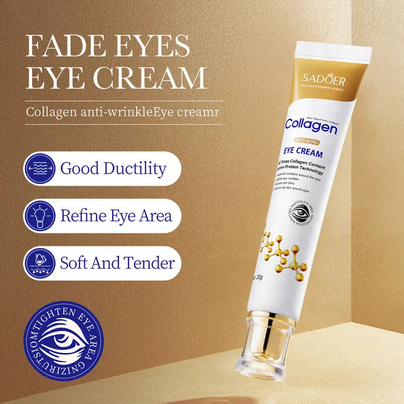 SADOER Collagen Eye Cream Anti Dark Circles Eye Bags Remover Firming Moisturizing Skincare Eyes Cream Skin Care for Eyes
