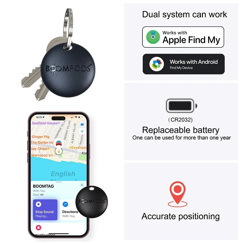 IOS/Android Mini GPS Tracker Anti-lost Reminder Key Bag Wallet Finder Smart Airtag Bluetooth Find My Locator GPS Tracking Device