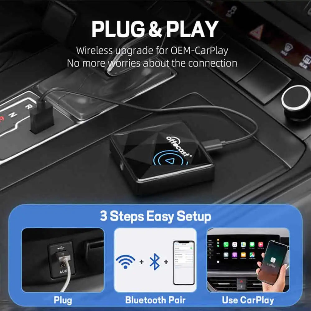 OTTOCAST U2Air PRO Wired To Wireless CarPlay Adapter USB Dongle Smart Ai Box Car Accessories for VW Nissan Ford Volvo Kia Benz