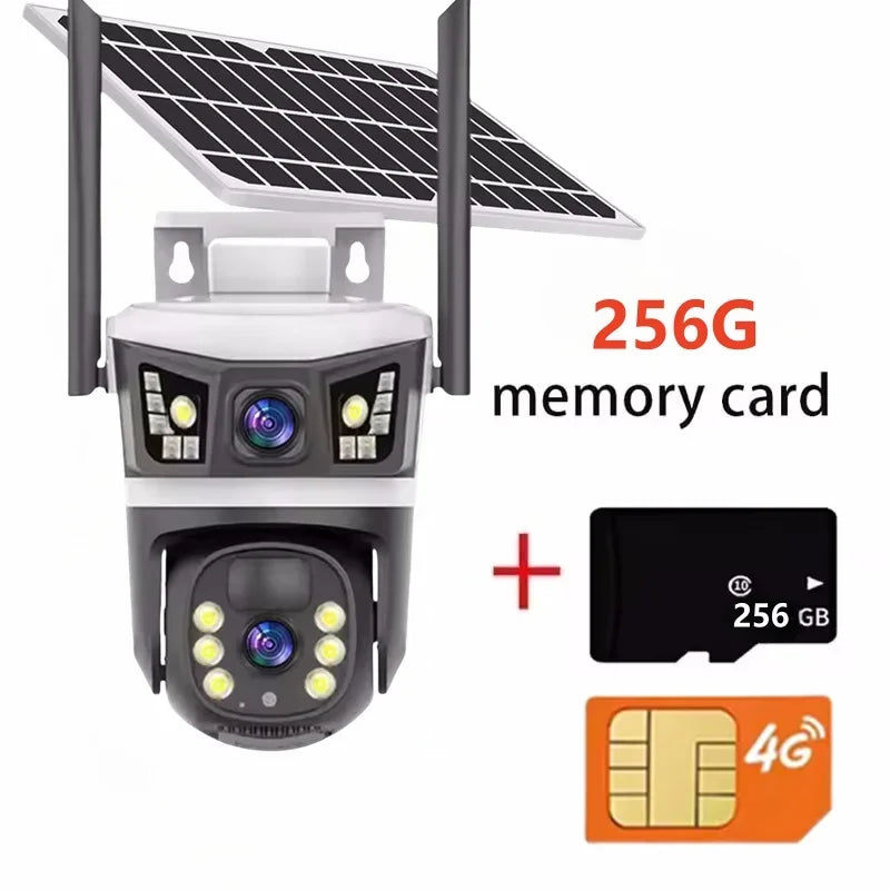 Yoosee Solar 4G IP Camera Outdoor 12MP 6K Dual Lens Dual Screens Security Video Monitor Night Vision Waterproof CCTV Cameras