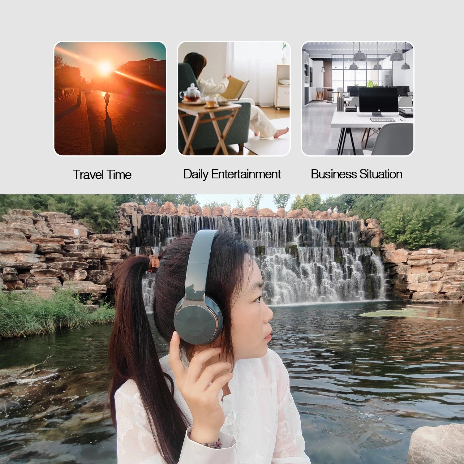 Popular Stereo Bluetooth Headset Wireless Headphone Audio Mp3 Earphone Support SD Card with Mic Student New Year Birthday Gift