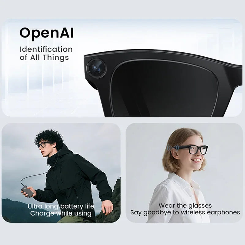 2025 New WiFi Transmission Smart Glasses Anti Shake 1080P HD Video Recording 32GB Memory Al Voice Wireless Calling Smart Glasses