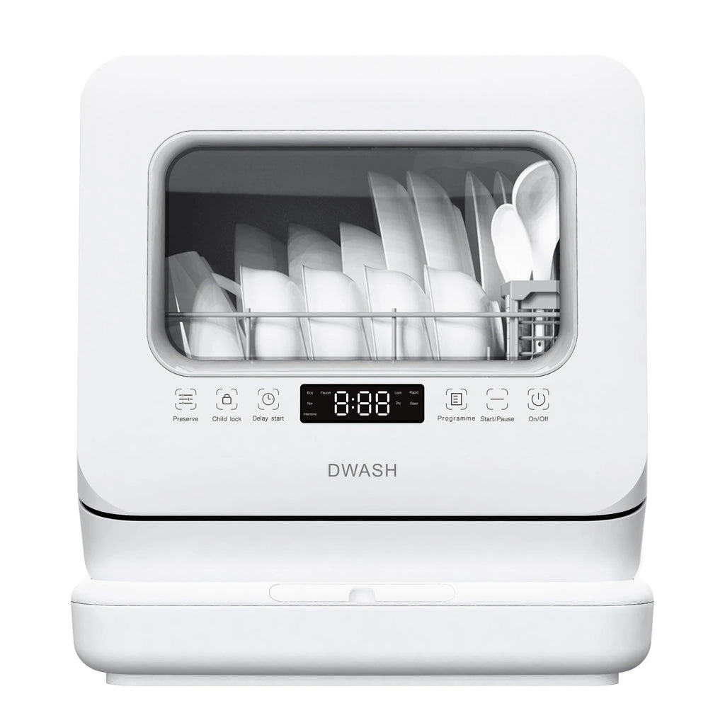 Smart Portable Mini Dishwasher Electric Countertop Home Appliance with Plastic Tank for Kitchen or Hotel Use