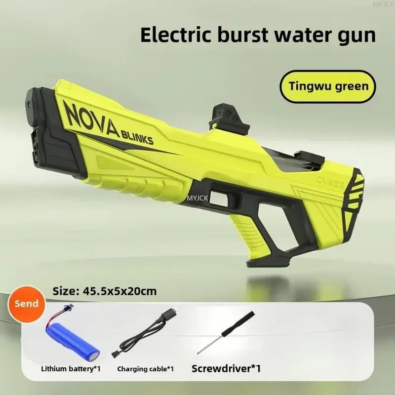 Electric continuous water gun fully automatic water absorption large capacity outdoor battles  summer water fights children toy