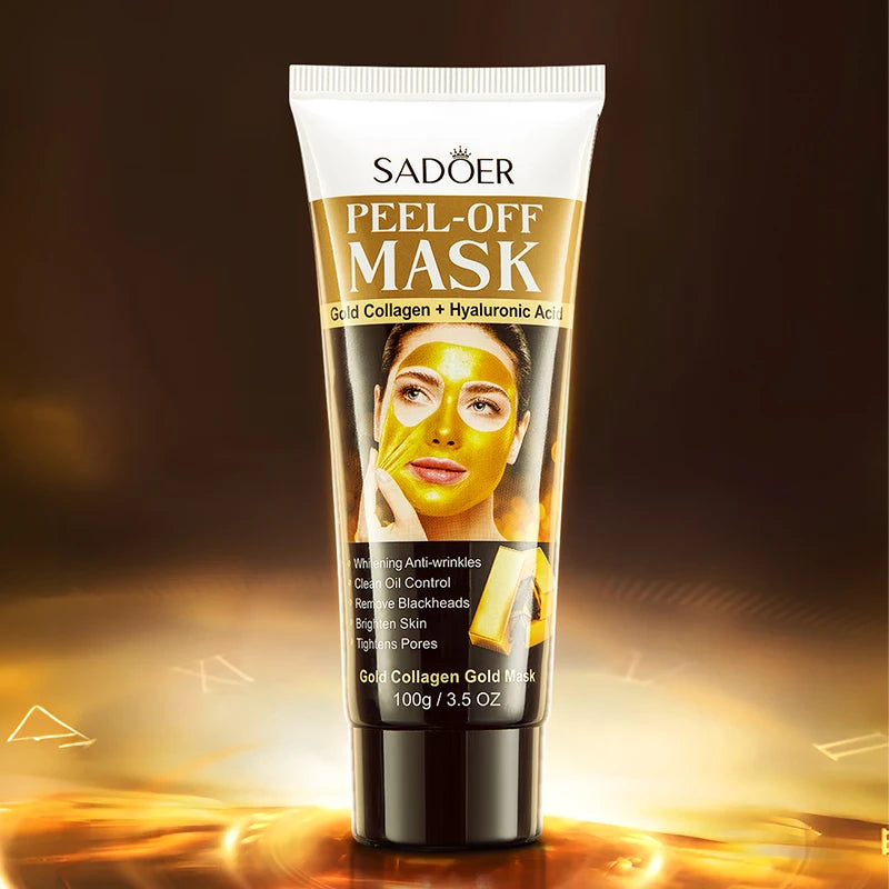 SADOER Gold Collagen  Hyaluronic Acid Masks Tearing Blackhead Removal Deep Cleaning Firming Tear Off Facial Mask Skin Care