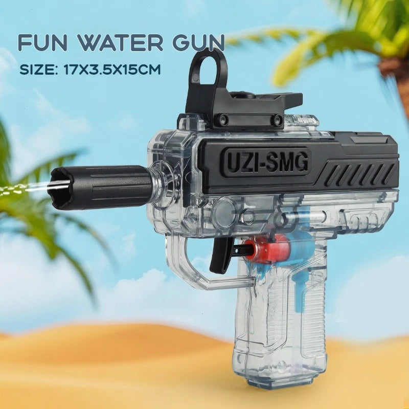 Summer UZI Water Gun non Electric Pistol High-pressure Full Automatic Shooting Water Beach Toy Gun For kid Adult birthday presen