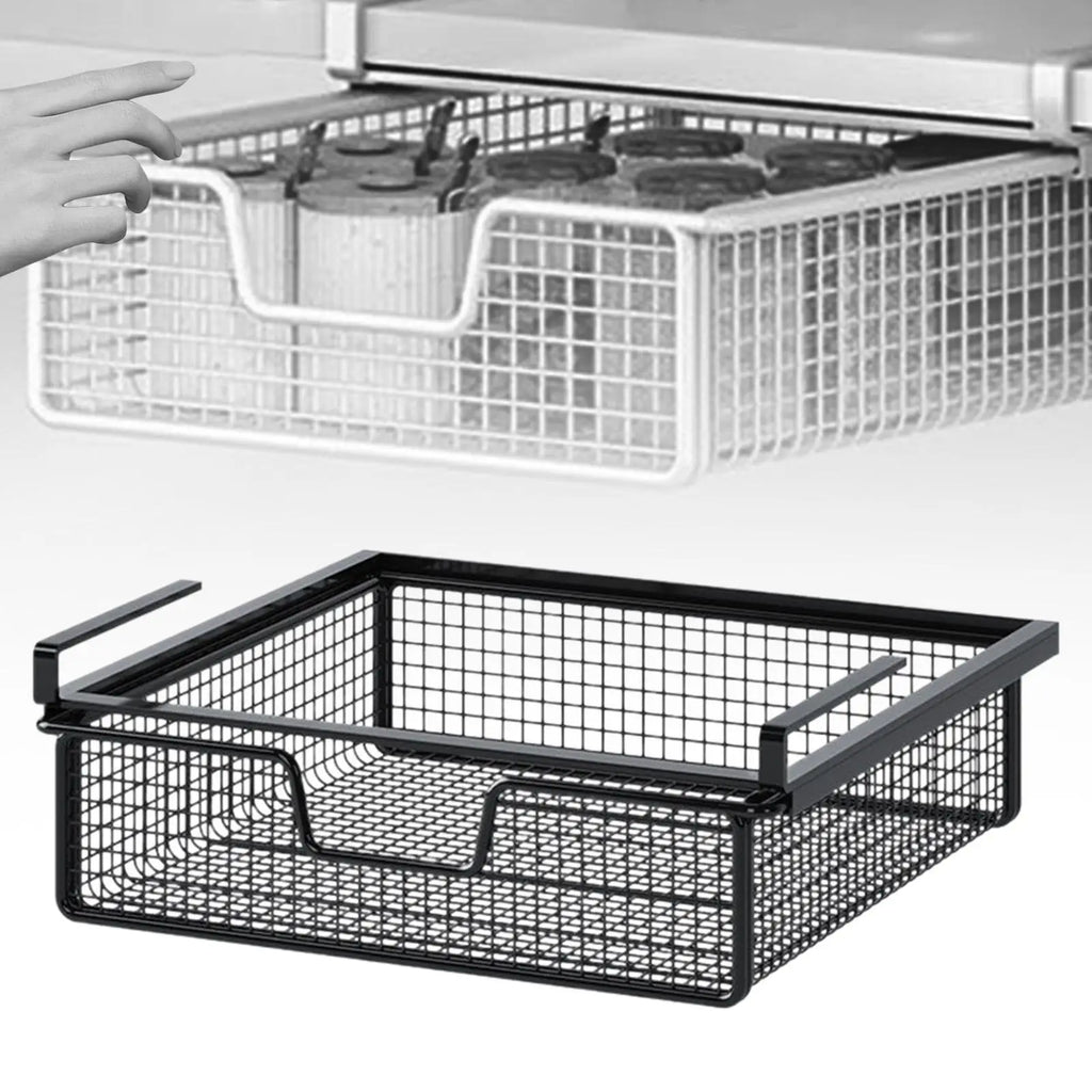 Kitchen Under Cabinet Basket Multifunction Hanging Rack Under Shelf Storage Basket for Cupboard Pantry Desk Cabinet Kitchen