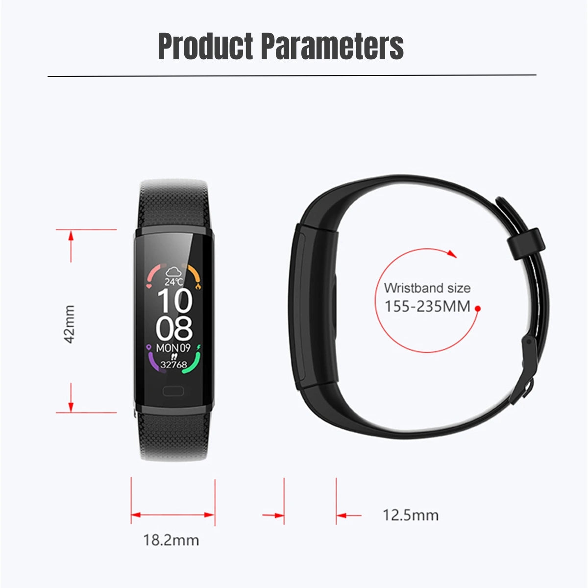 New Smart Band Watches Sports Fitness Bracelet 3ATM Waterproof Heart Rate Blood Pressure Monitoring Smartband For Men Women