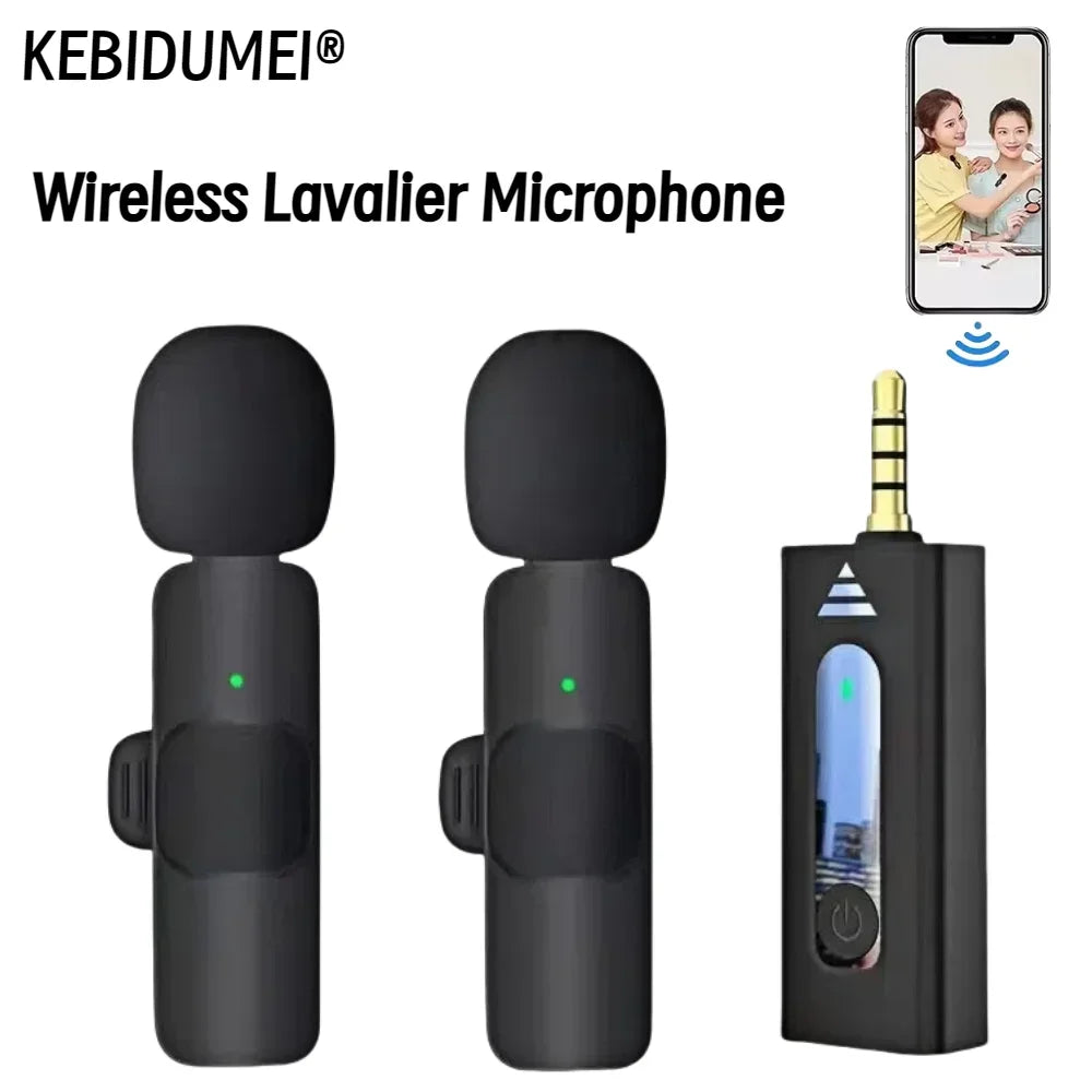 Wireless 3.5mm Lavalier Lapel Microphone Omnidirectional Condenser Mic for Camera Speaker Smartphone Recording Mic for YouTube