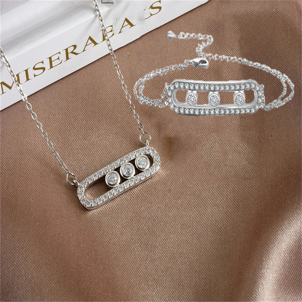 2024 Fashion New  French Luxury Design Bracelet Necklaces Bright and Elegant Suitable for Banquets Jewelry Sets