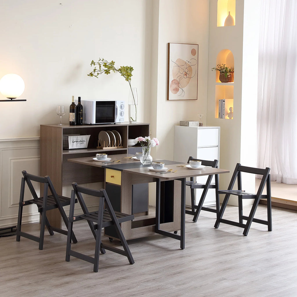 Sideboard Kitchen Buffet Cabinet with Storage, Modern Kitchen Pantry Storage Cabinet with Shelve, Folding Table Storage Cabinet