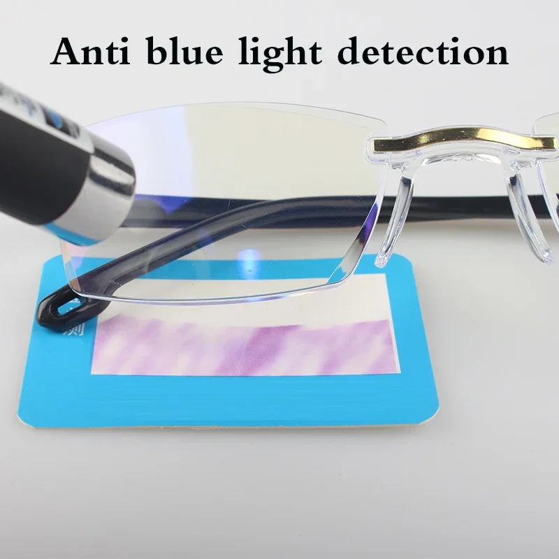 1Pc Men Smart Glasses with Automatic Adjustment Magnifying Reading Glasses Progressive Multifocus Anti-blue Light Eyewear 0-+4.0