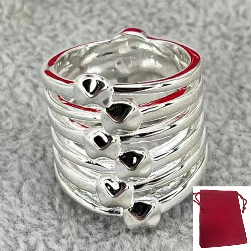 2025 European and American fashion trend electroplated gold and silver luxury ring, suitable for women's jewelry