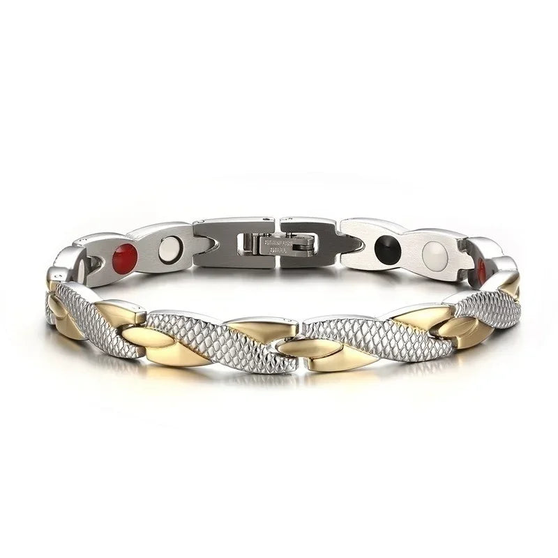 Retro Copper Color Magnetic Bracelet Men's Arthritis Pain Relief Adjustable Bio-Energy Blood Pressure Bracelet Healthy Jewelry