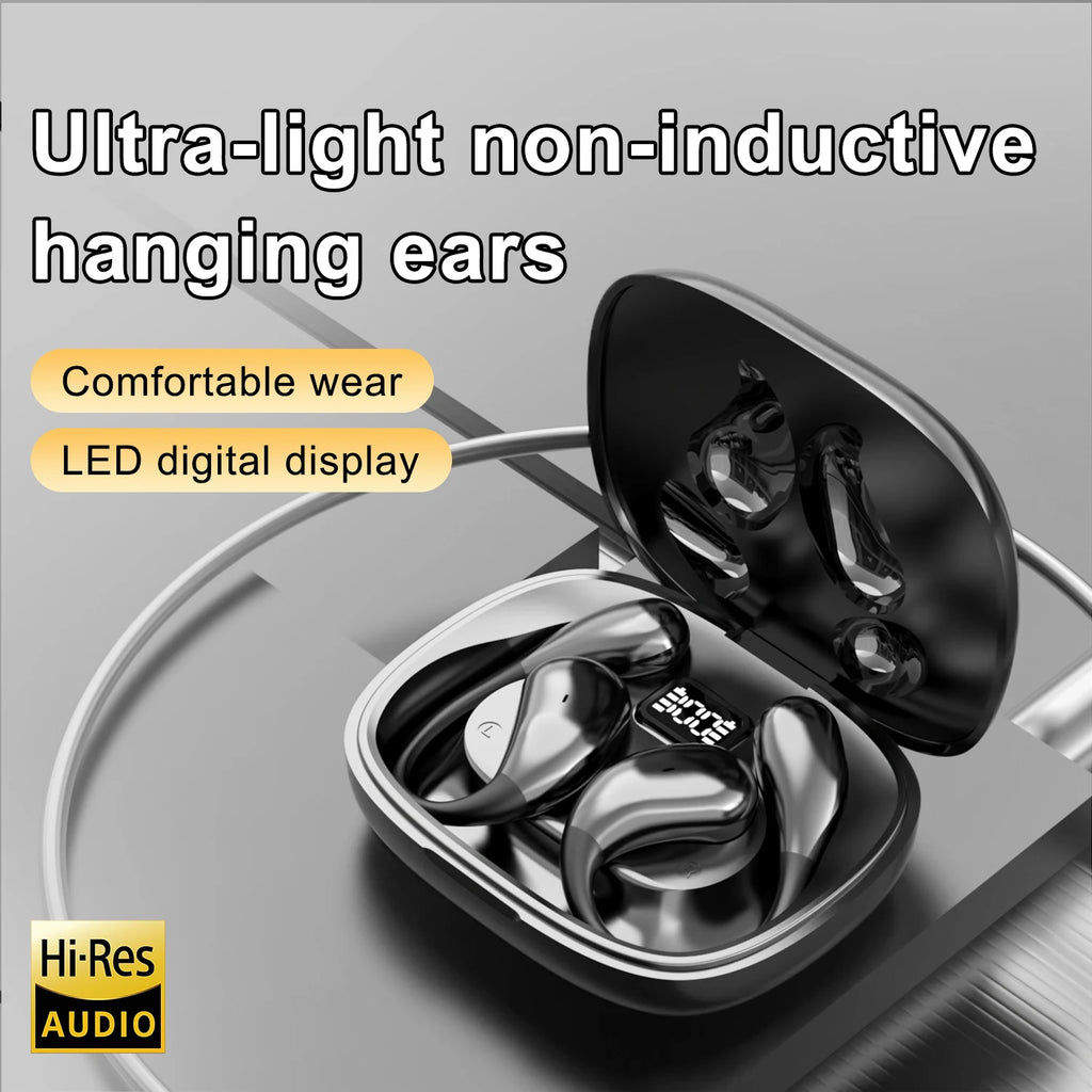 Bluetooth Wireless Headphones HiFi Music Earphones with Mic Smart Touch Noise Reduction Earhooks Waterproof Headset for Sports