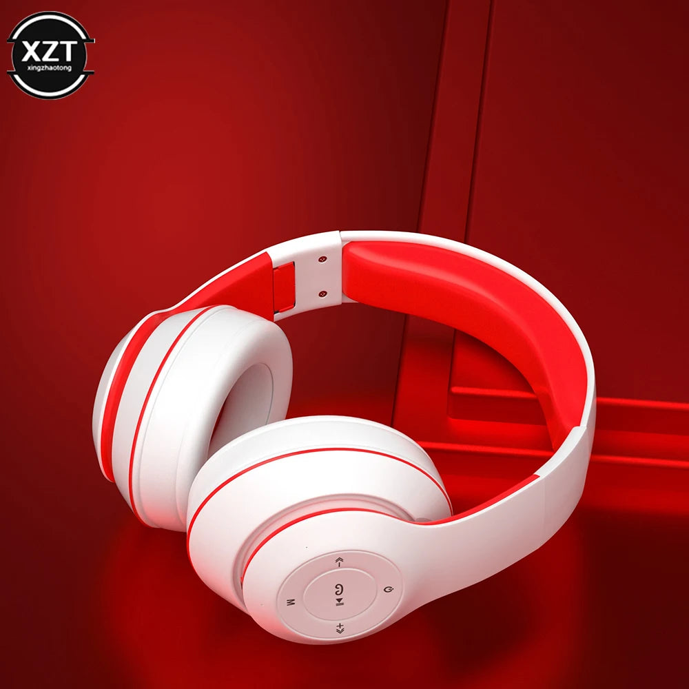 Bluetooth-compatible 5.0 Wireless Headphone Foldable HIFI Stereo Bass Earphone Kid Girl Helmet Gift With Mic USB Adaptor