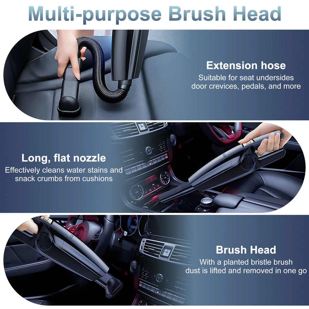 New Portable Car Vacuum Cleaner High Suction Dry and Wet Dual-use Vacuum Powerful Mini Vacuum Cleaner Suitable for Car Interiors