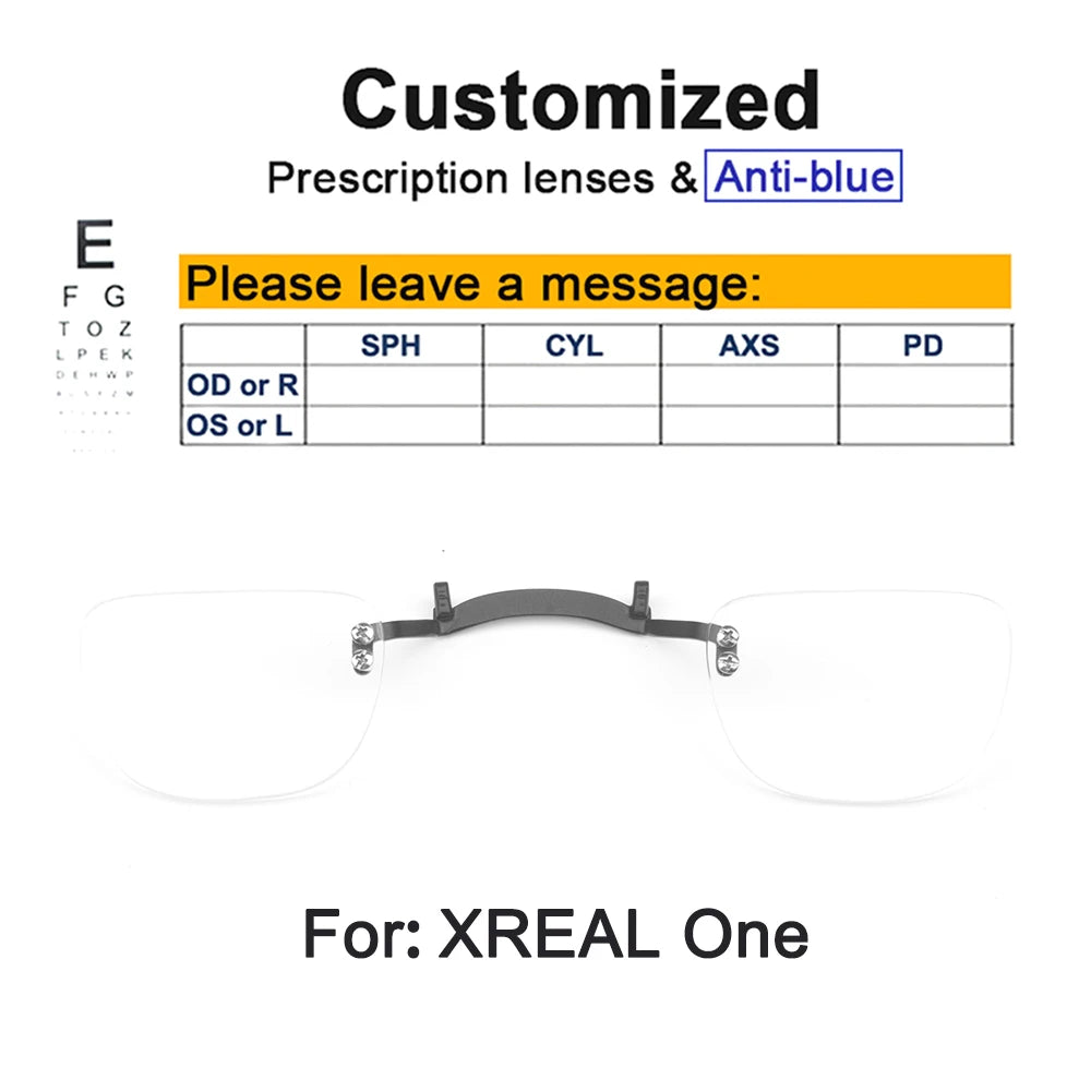 Prescription Lenses For Xreal Air/Air 2/Pro/One AR Smart Glasses Lens Custom Myopia Hyperopia Astigmatism Anti-Blue Eyeglasses