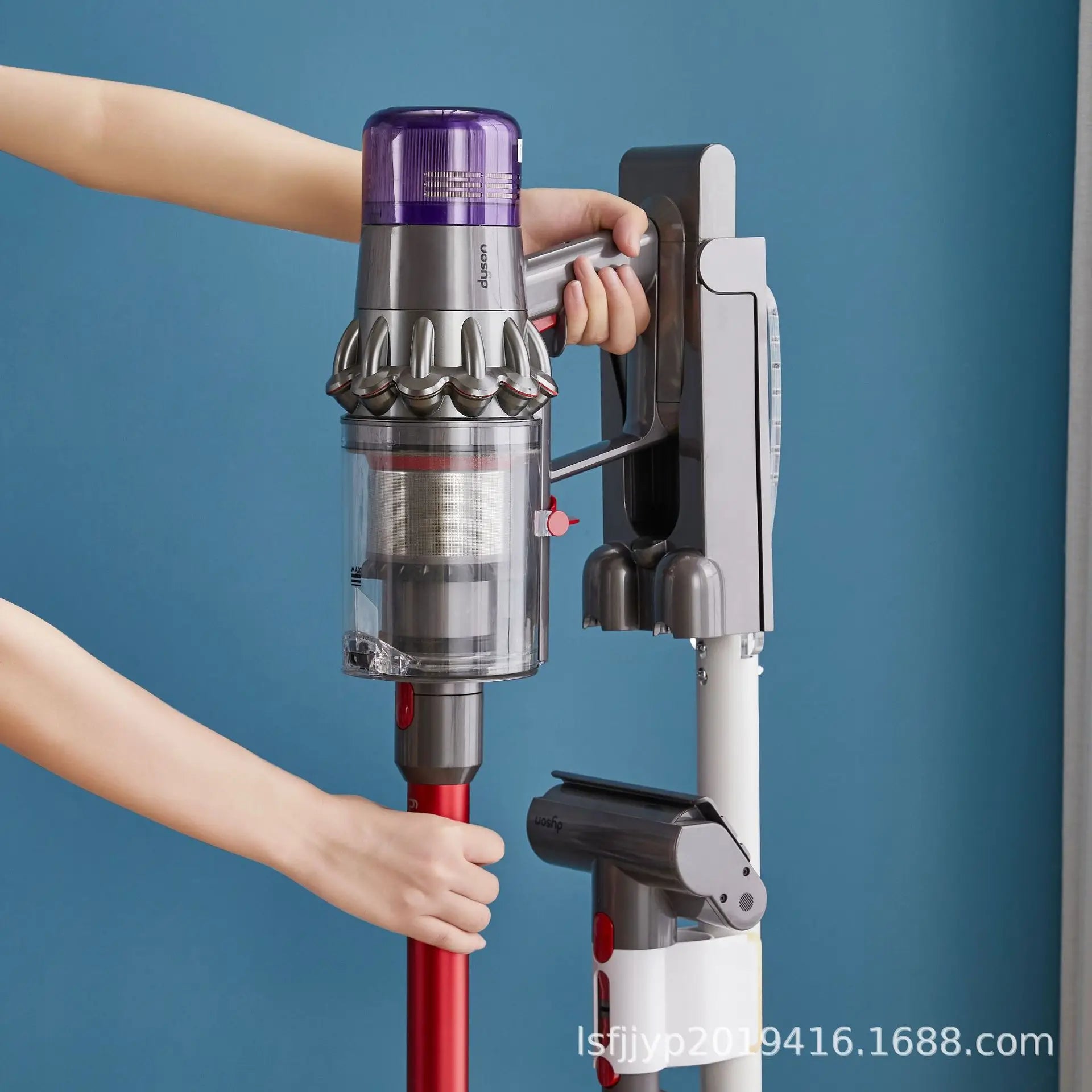 Aluminum and Plastic Vacuum Cleaner Bracket Removable and Stable Support Vacuum Cleaner Storage Rack Floor-standing Storage Rack