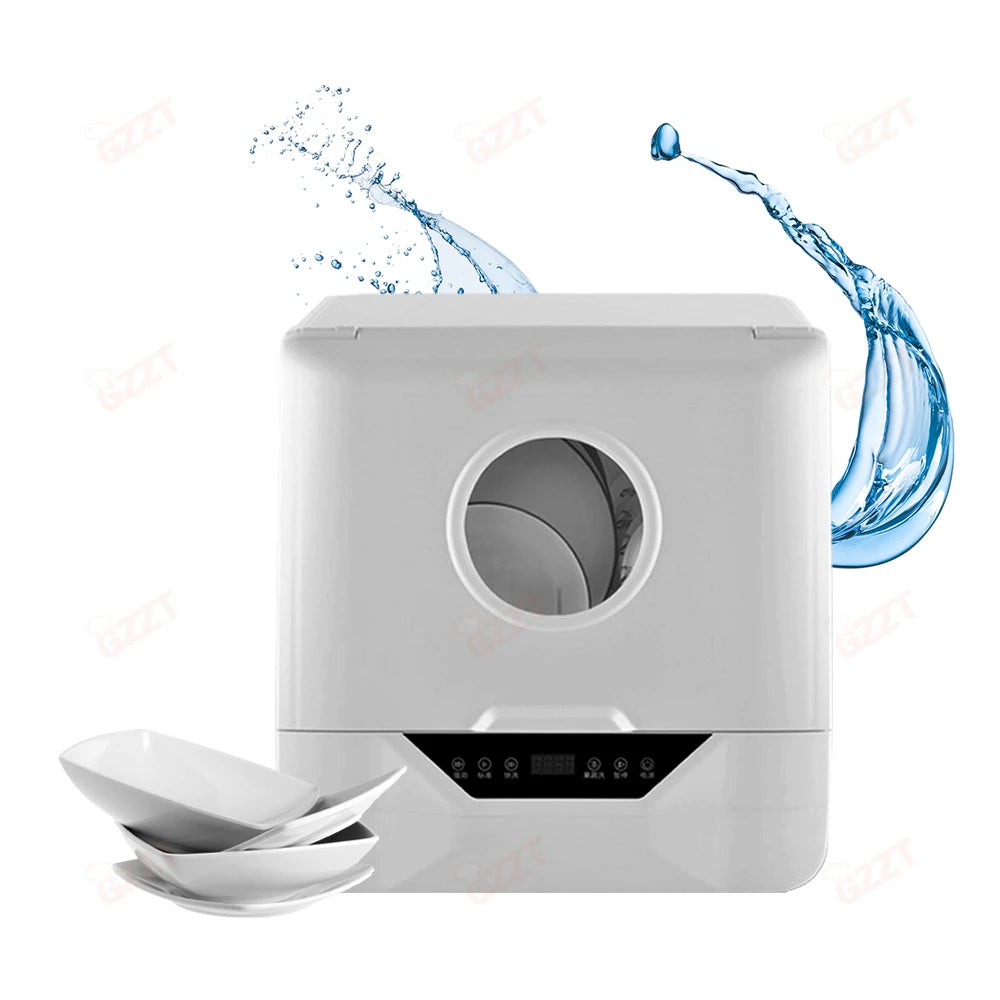 GZZT DW-T1 Small Household Dishwasher Flume Embedded Desktop Mini Intelligent Dishwasher Dish Washer Machine With Drying