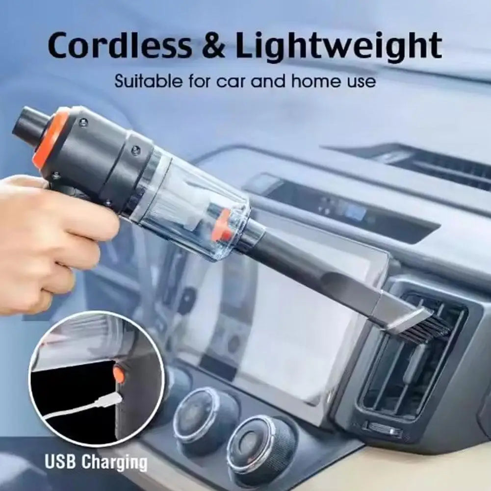 Car Vacuum High-Power Cordless Portable Handheld Strong Suction for Car & Home Crevice Cleaning Easy to Carry Compact Cleaner