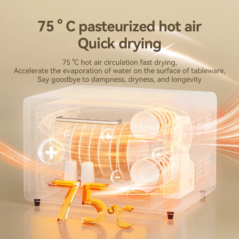 Desktop Dish Dryer Machine Kitchen Tableware Household Dish Rack With Cover Portable Dishes Disinfection Cabinet