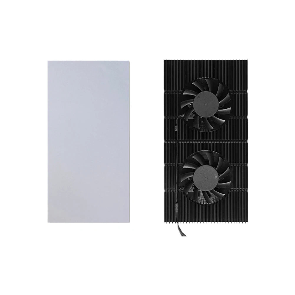 Graphics Card Backplane Heatsink GPU Backplane Radiator Dual Fan Video Memory VRAM Radiator Panel for RTX 3090 3080 3070 Series