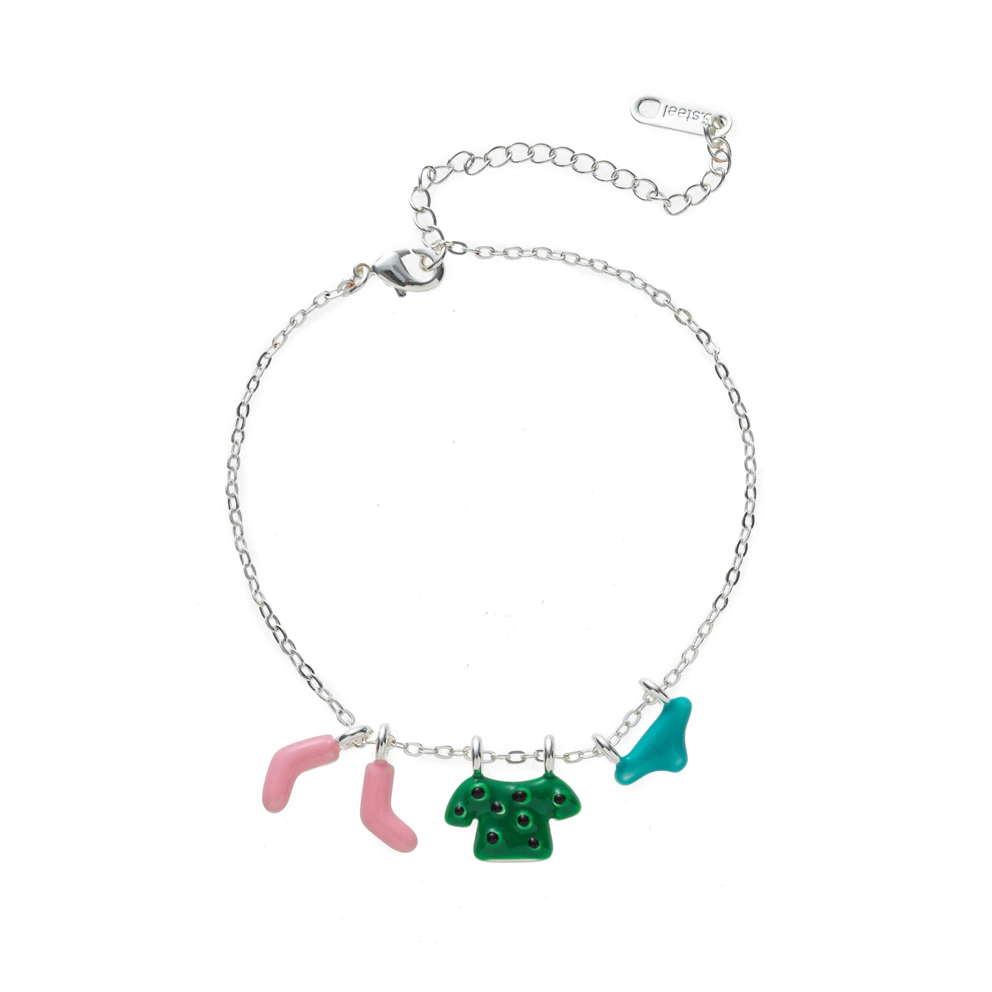 New oil dripping colored clothes, socks, underwear, trendy fashion, sweet necklace, bracelet, gold-plated