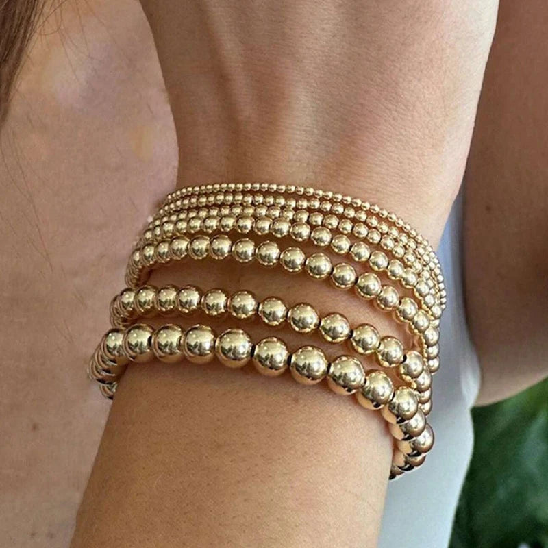 Fashion Simple Bead Bracelet Set For Women Vintage Minimalist Elegant Exquisite Round Bracelets Vacation Date Daily Wear Jewelry
