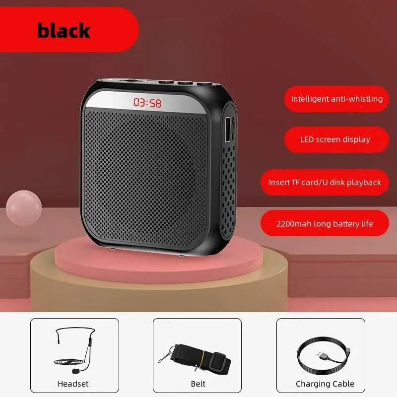 Portable Voice Amplifier Megaphone Mini Audio Speaker With Microphone Rechargeable Ultralight Loudspeaker For Teachers