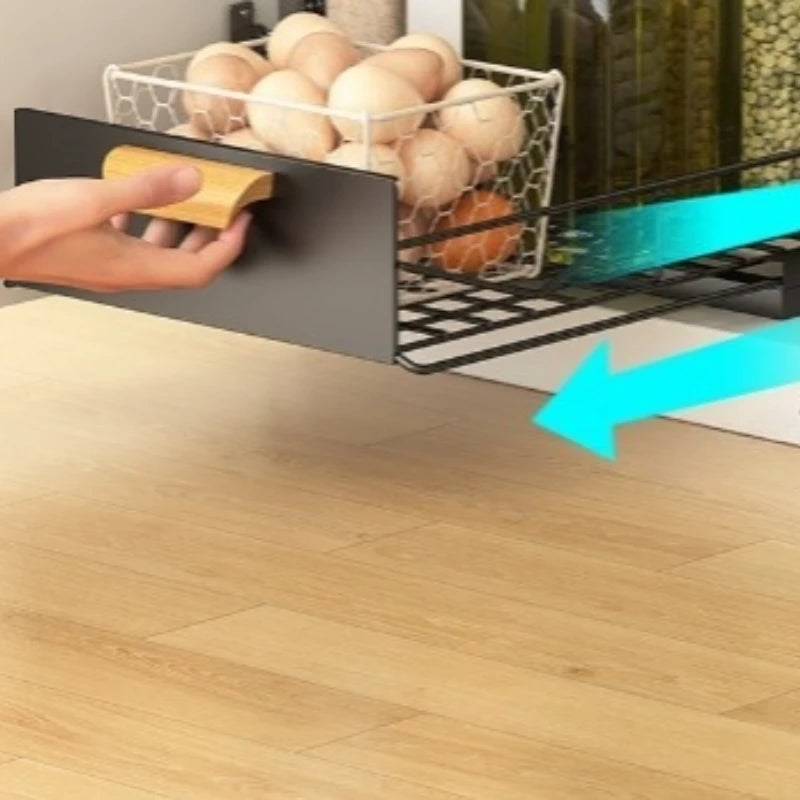 Kitchen Drawer Storage Rack, Pull-Out Under-Sink Organizer, Multi-Layer Storage Shelf, Cabinet Organizer for Kitchen Essential