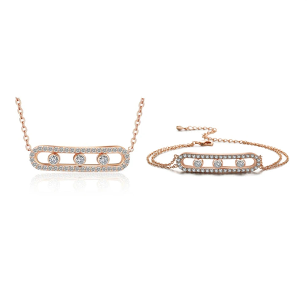 2024 Fashion New  French Luxury Design Bracelet Necklaces Bright and Elegant Suitable for Banquets Jewelry Sets