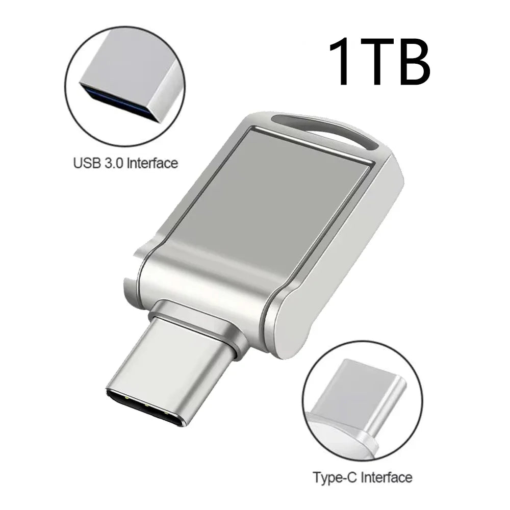 Original Type C USB Flash Drives 512GB 1TB Pendrive High Speed USB 3.0 Pen Drive OTC 2TB U Disk Memory Stick For Xiaomi Phone PC