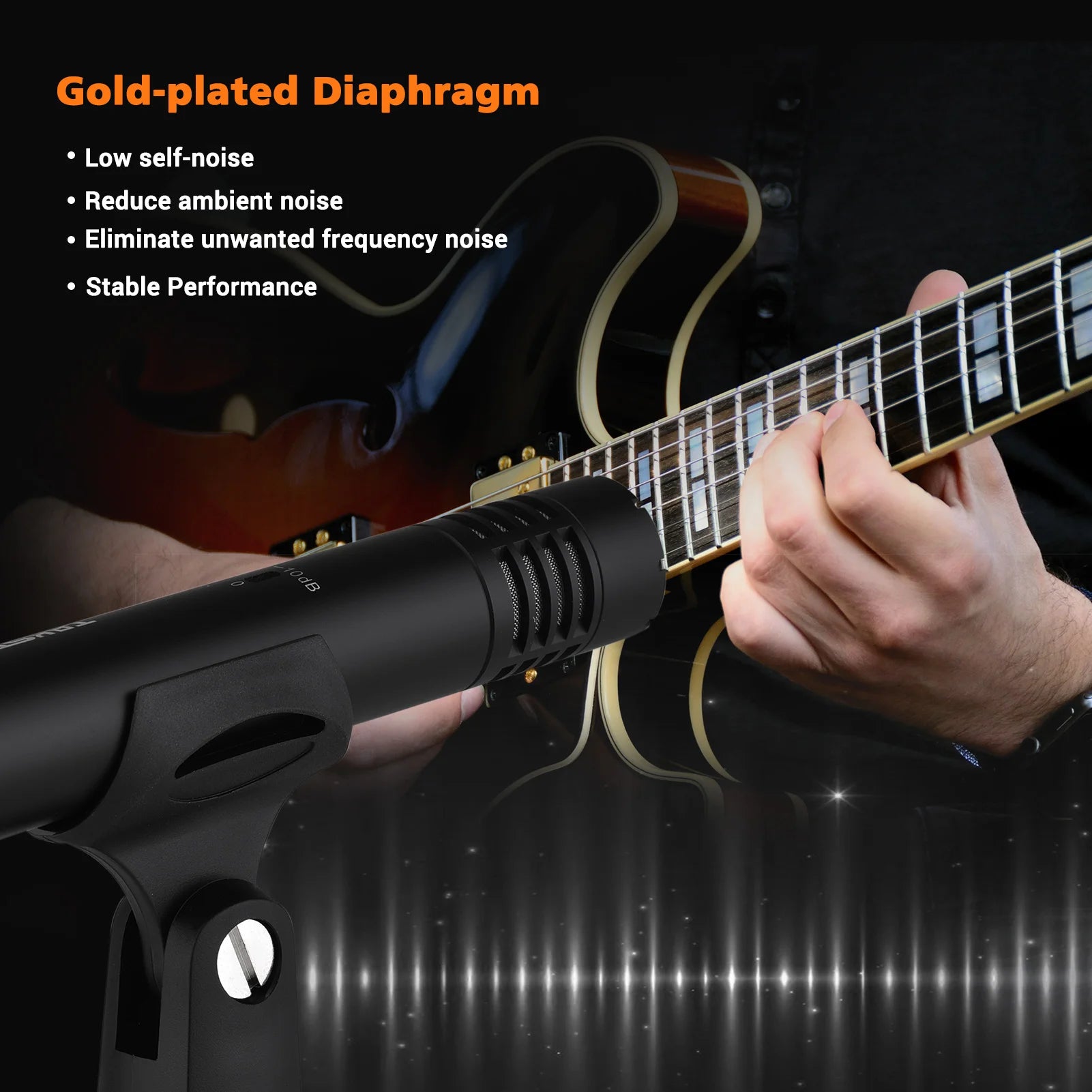 TAKSTAR CM-63 Professional Diaphragm Condenser Microphone Moisture Resistant XLR Cardioid Microphone for Studio Recording Mic