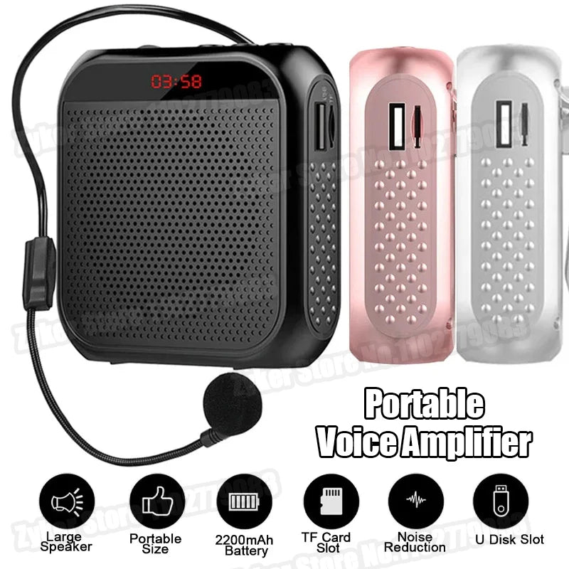 Megaphone Voice Amplifier Portable Personal Voice Speaker s With Microphone Display Loudspeaker For Teachers Speech Tour Guide