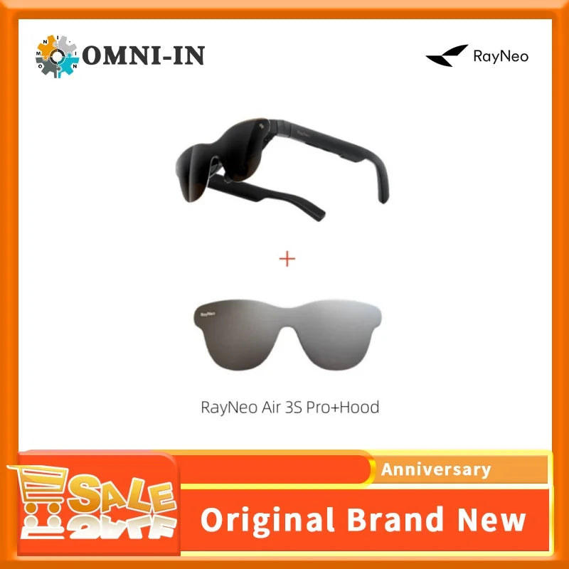 RayNeo Air 3S Pro smart AR glasses, 135-inch HD viewing, 1200Nits brightness, 3D surround sound