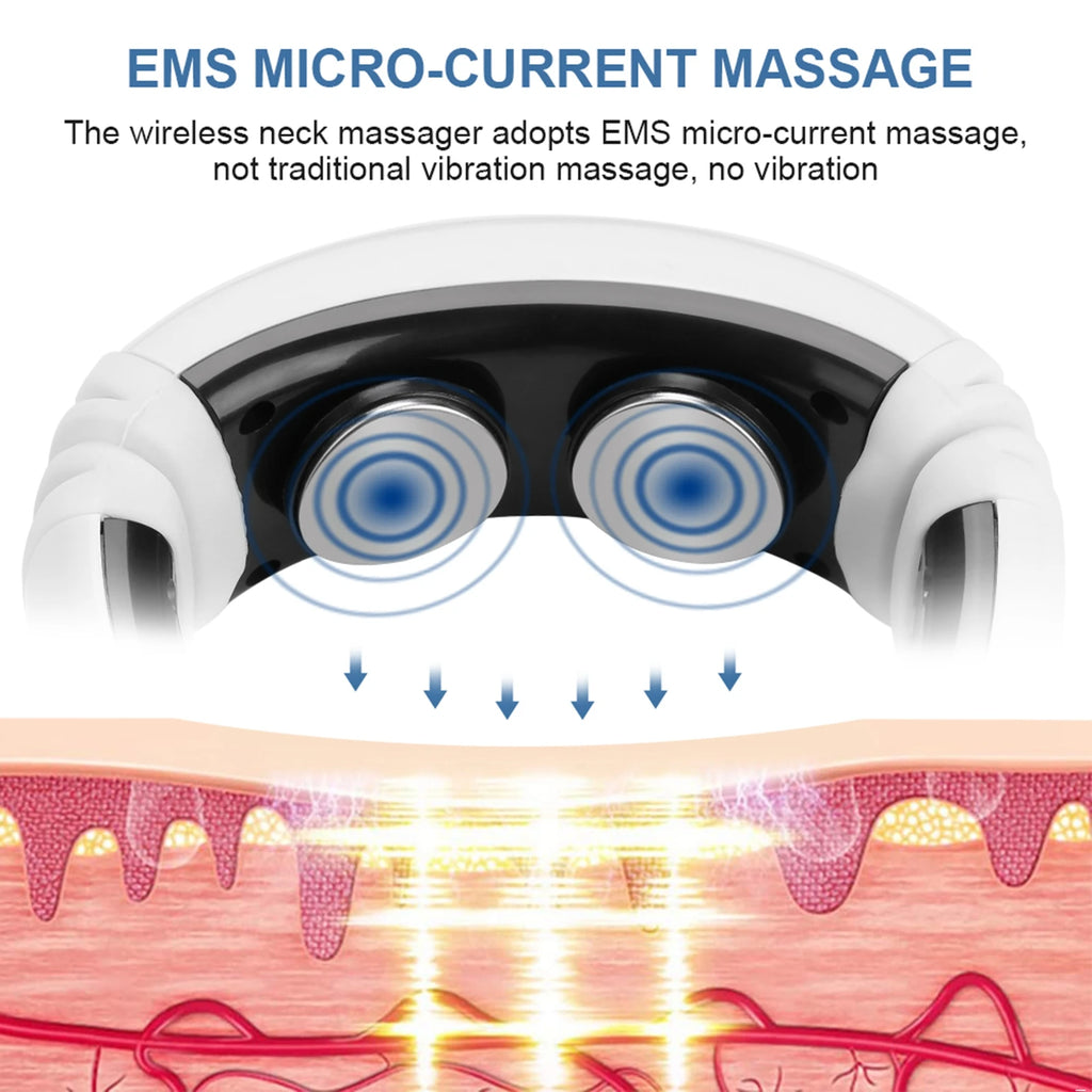 Electric Neck Massager Electric Pulse Magnetic Neck Massager Cervical Vertebra Treatment Shoulder Relax