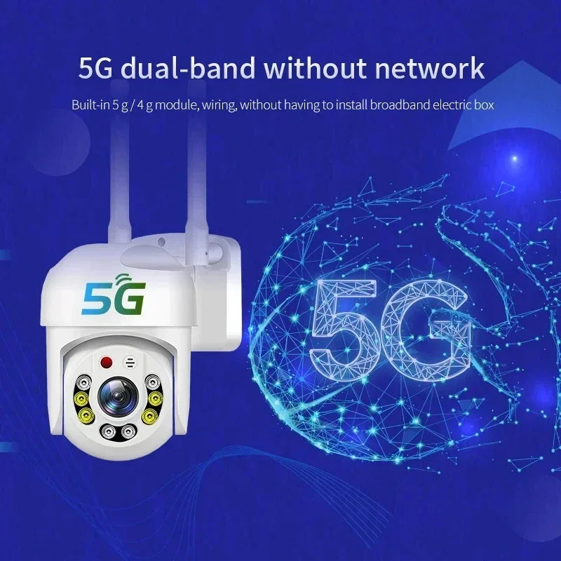390Eyes 5Ghz Dual Band Wifi PTZ Camera 5MP 3MP Auto Tracking Two Way Audio Color Night Vision Outdoor Waterproof CCTV Camera